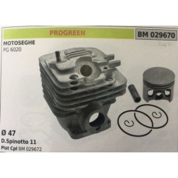 CILINDRO COMPLETO DI PISTONE E SEGMENTI BRUMAR  PROGREEN MOTOSEGHE PG 6020    Ø 47 DSpinotto 11 Pist Cpl BM 029672
