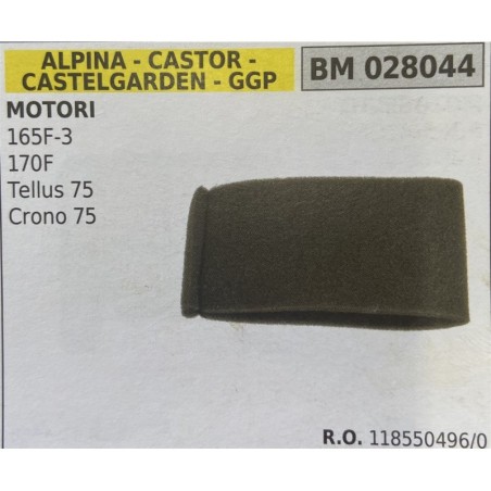BRUMAR FILTRO ARIA ALPINA  CASTOR  CASTELGARDEN  GGP  MOTORI 165F3 170F Tellus 75 Crono 75  RO 1185504960