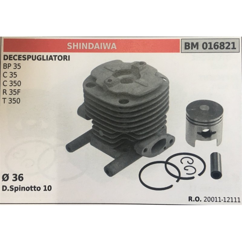 CILINDRO COMPLETO DI PISTONE E SEGMENTI BRUMAR  SHINDAIWA DECESPUGLIATORI BP 35 C 35 C 350 R 35F T 350    Ø 36 DSpinotto 10