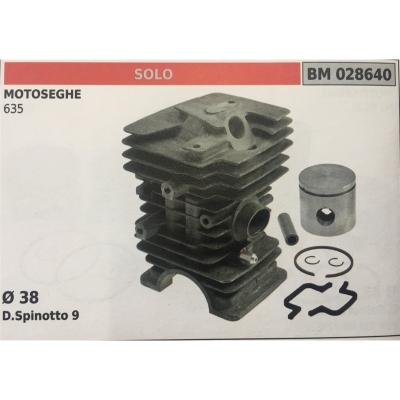 CILINDRO COMPLETO DI PISTONE E SEGMENTI BRUMAR  SOLO MOTOSEGHE 635    Ø 38 DSpinotto 9