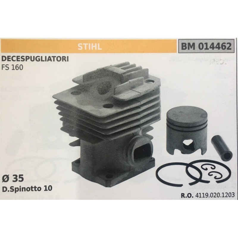 CILINDRO COMPLETO DI PISTONE E SEGMENTI BRUMAR  STIHL DECESPUGLIATORI FS 160    Ø 35 DSpinotto 10
