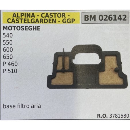 BRUMAR FILTRO ARIA ALPINA  CASTOR  CASTELGARDEN  GGP  MOTOSEGHE 540 550 600 650 P 460 P 510  base filtro aria RO 37818580