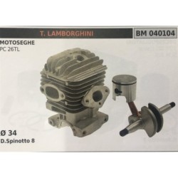 CILINDRO COMPLETO DI PISTONE E SEGMENTI BRUMAR TLAMBORGHINI MOTOSEGHE PC 26TL    Ø 34 D Spinotto 8