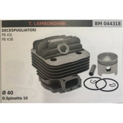 CILINDRO COMPLETO DI PISTONE E SEGMENTI BRUMAR TLAMBORGHINI DECESPUGLIATORI PB 43L PB 43B    Ø 40 D Spinotto 10