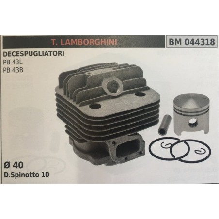 CILINDRO COMPLETO DI PISTONE E SEGMENTI BRUMAR TLAMBORGHINI DECESPUGLIATORI PB 43L PB 43B    Ø 40 D Spinotto 10