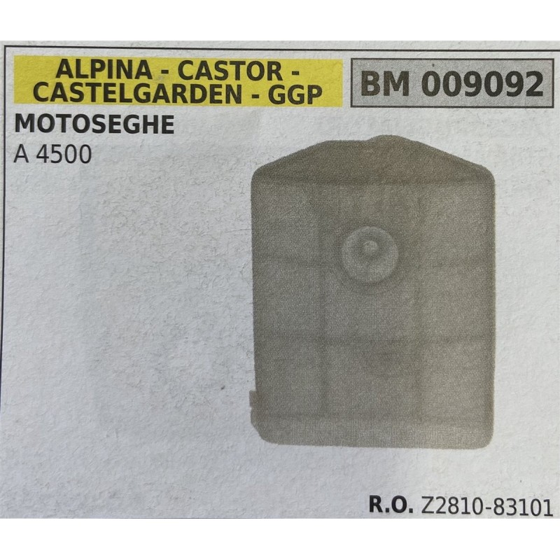 BRUMAR FILTRO ARIA ALPINA  CASTOR  CASTELGARDEN  GGP  MOTOSEGHE A 4500  RO Z281083101