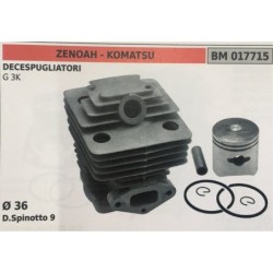 CILINDRO COMPLETO DI PISTONE E SEGMENTI BRUMAR ZENOAH  KOMATSU DECESPUGLIATORI G 3K    Ø 36 D Spinotto 9