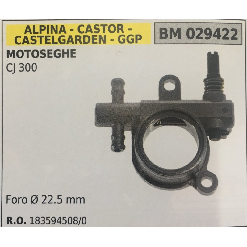 POMPA OLIO BRUMAR ALPINA  CASTOR CASTELGARDEN  GGP MOTOSEGHE CJ 300    Foro Ø 225 mm