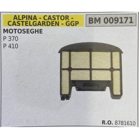 BRUMAR FILTRO ARIA ALPINA  CASTOR  CASTELGARDEN  GGP  MOTOSEGHE P 370 P 410  RO 8781610