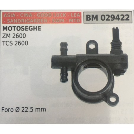 POMPA OLIO BRUMAR ASIA  CINA  GOOD LUCK  LEA  SANDRIGARDEN  SWM  MTD MOTOSEGHE ZM 2600 TCS 2600   Foro Ø 225 mm