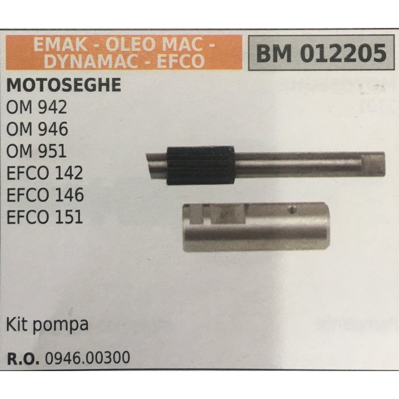 POMPA OLIO BRUMAR EMAK  OLEO MAC  DYNAMAC  EFCO MOTOSEGHE OM 942 OM 946 OM 951 EFCO 142 EFCO 146 EFCO 151   kit pompa