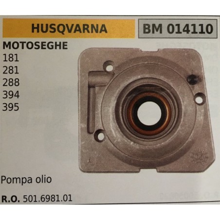 POMPA OLIO BRUMAR HUSQVARNA MOTOSEGHE 181 281 288 394 395   pompa olio