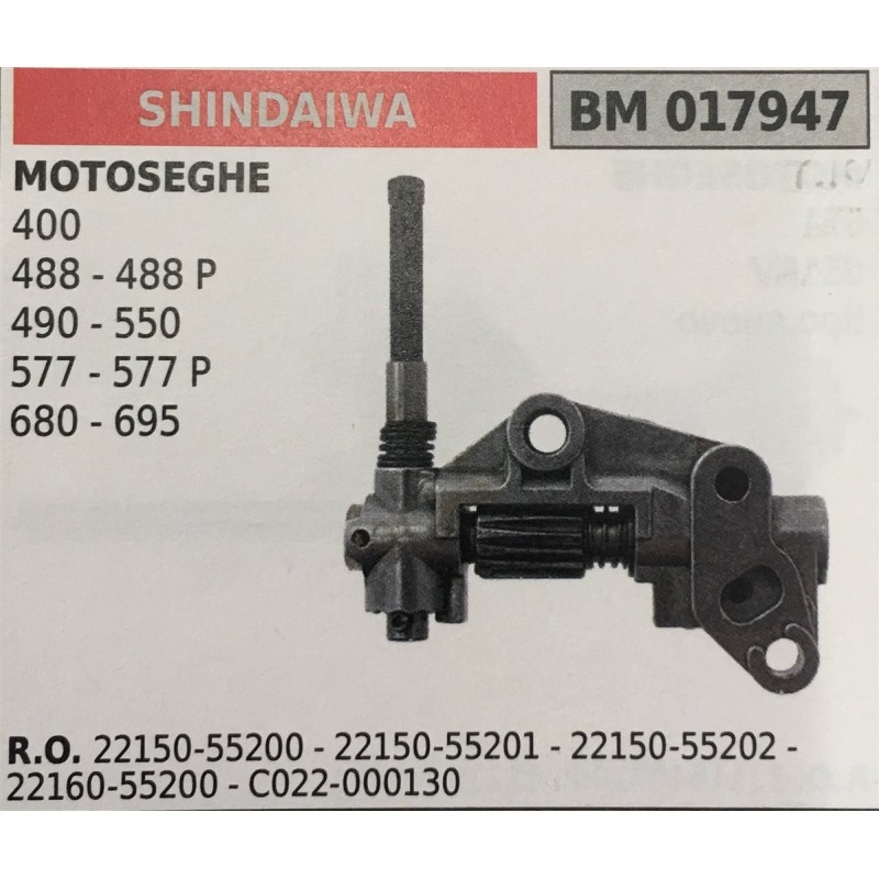 POMPA OLIO BRUMAR SHINDAIWA MOTOSEGHE 400 488  488 P 490  550 577  577 P 680  695