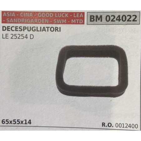 BRUMAR FILTRO ASIA  CINA  GOOD LUCK  LEA  SANDRIGARDEN  SWM  MTD  DECESPUGLIATORI LE 25254 D  65x55x14 RO 0012400
