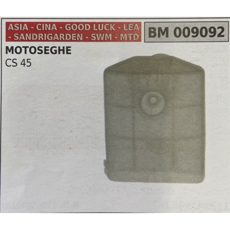 BRUMAR FILTRO ASIA  CINA  GOOD LUCK  LEA  SANDRIGARDEN  SWM  MTD  MOTOSEGHE CS 45  RO