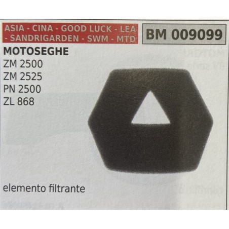 BRUMAR FILTRO ASIA  CINA  GOOD LUCK  LEA  SANDRIGARDEN  SWM  MTD  MOTOSEGHE ZM 2500 ZM 2525 PN 2500 ZL 868  elemento filtrante