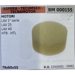 BRUMAR FILTRO ASPERA  TECUMSEH  TECNAMOTOR  MOTORI LAV 1° serie LAV 25 LAV 40 HTB  HTL  79x60x55 RO 23410001  29961