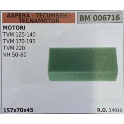 BRUMAR FILTRO ASPERA  TECUMSEH  TECNAMOTOR  MOTORI TVM 125140 TVM 170195 TVM 220 VH 5060  157x70x45 RO 34910