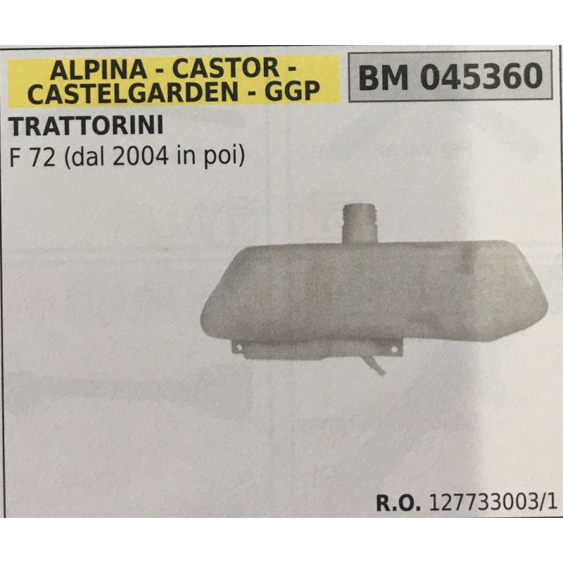 BRUMAR SERBATOIO ALPINA  CASTOR  CASTELGARDEN  GGP TRATTORINI F 72 (dal 2004 in poi)  RO 1277330031