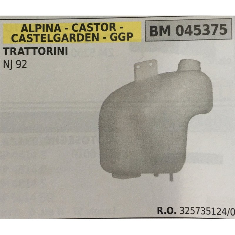 BRUMAR SERBATOIO ALPINA  CASTOR  CASTELGARDEN  GGP TRATTORINI NJ 92  RO 3257351240