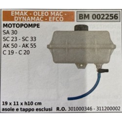 BRUMAR SERBATOIO EMAK  OLEO MAC  DYNAMAC  EFCO MOTOPOMPE SA 30 SC 23  SC 33 AK 50  AK 55 C 19  C 20  19 x 11 x h10 cm asole e t