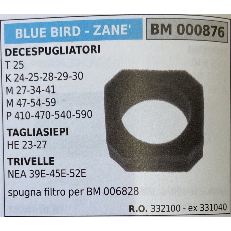 BRUMAR FILTRO BLUE BIRD  ZANE'  DECESPUGLIATORI T 25 K 2425282930 M 273441 M 475459 P 410470540590 TAGLIASIEPI HE 2327 TRIVELLE