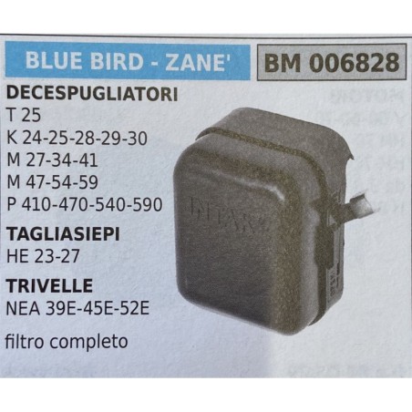 BRUMAR FILTRO BLUE BIRD  ZANE'  DECESPUGLIATORI T 25 K 2425282930 M 273441 M 475459 P 410470540590 TAGLIASIEPI HE 2327 TRIVELLE
