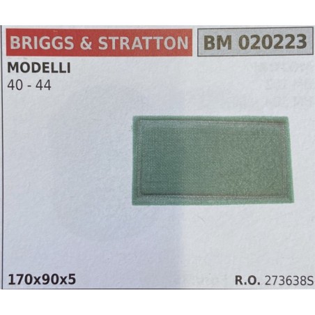 BRUMAR FILTRO BRIGGS & STRATTON  MODELLI 40  44  170x90x5 RO 273638S