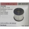BRUMAR FILTRO BRIGGS & STRATTON  MOTORI 2  35  4  5 HP orizzontali e verticali (1° serie) serie 130200 serie 131900  codice pre