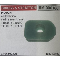 BRUMAR FILTRO BRIGGS & STRATTON  MOTORI 4 HP verticali carb a membrana 110000 a 110999 111900 a 111999  140x102x36 RO 270848