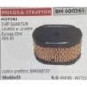 BRUMAR FILTRO BRIGGS & STRATTON  MOTORI 5 HP QUANTUM 12U800 a 12U899 Europa OHV XRS 60  codice prefiltro: BM 006737 98x65x55 RO