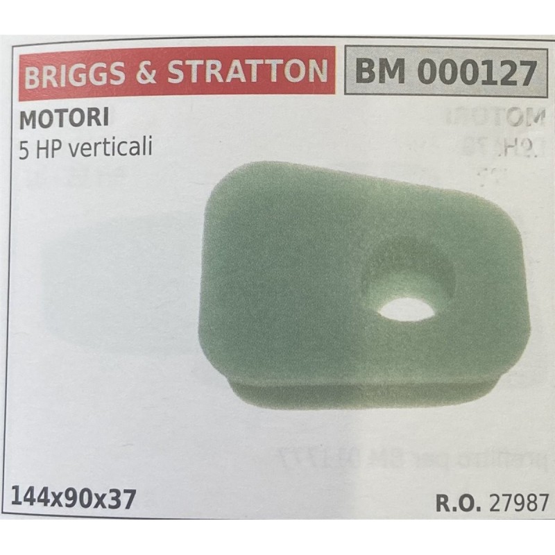 BRUMAR FILTRO BRIGGS & STRATTON  MOTORI 5 HP verticali  144x90x37 RO 27987
