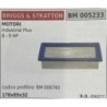 BRUMAR FILTRO BRIGGS & STRATTON  MOTORI Industrial Plus 8  9 HP  codice prefiltro: BM 006740 178x89x32 RO 496077