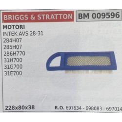 BRUMAR FILTRO BRIGGS & STRATTON  MOTORI INTEK AVS 2831 284H07 285H07 286H770 31H700 31G700 31E700  228x80x38 RO 697634  698083
