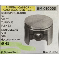 BRUMAR PISTONE COMPLETO ALPINA  CASTOR  CASTELGARDEN  GGP DECESPUGLIATORI 52 VIP 52 TURBO 52 FLEX 52 MOTOSEGHE 500 510 decompre
