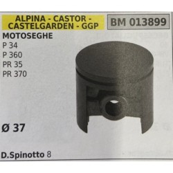 BRUMAR PISTONE COMPLETO ALPINA  CASTOR  CASTELGARDEN  GGP MOTOSEGHE P 34 P 360 PR 35 PR 370  Ø 37 DSpinotto 8  RO