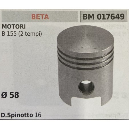 BRUMAR PISTONE COMPLETO BETA MOTORI B 155 (2 tempi)  Ø 58 DSpinotto 16  RO
