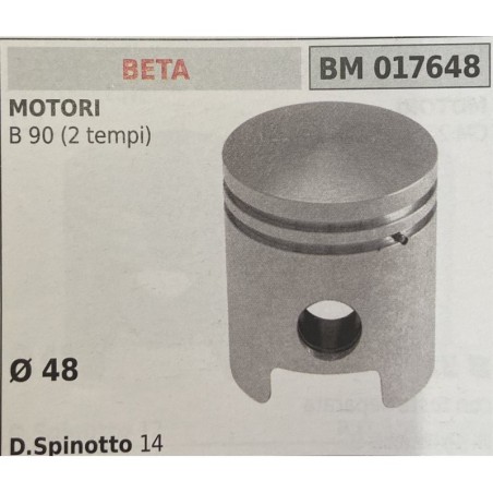 BRUMAR PISTONE COMPLETO BETA MOTORI B 90 (2 tempi)  Ø 48 DSpinotto 14  RO