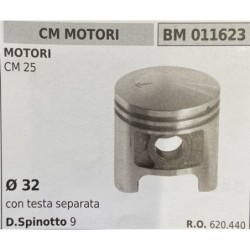 BRUMAR PISTONE COMPLETO CM MOTORI MOTORI CM 25  Ø 32 con testa separata DSpinotto 9  RO 620440