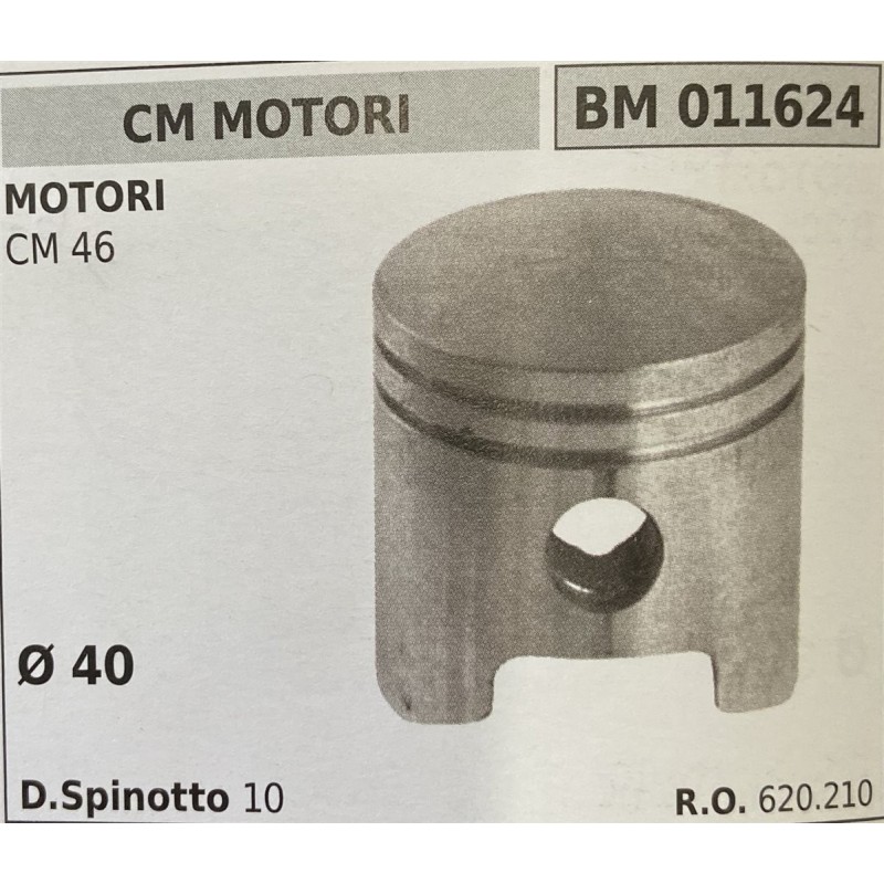 BRUMAR PISTONE COMPLETO CM MOTORI MOTORI CM 46  Ø 40 DSpinotto 10  RO 620210