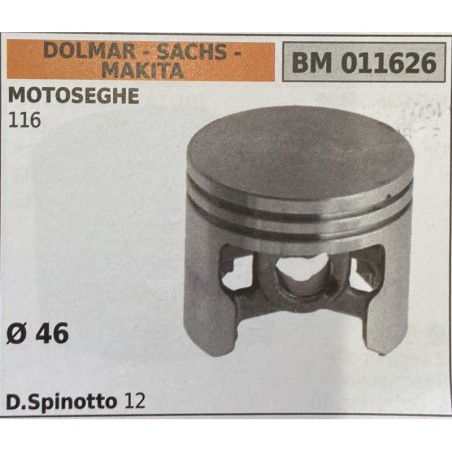 BRUMAR PISTONE COMPLETO DOLMAR  SACHS  MAKITA MOTOSEGHE 116  Ø 46 DSpinotto 12  RO