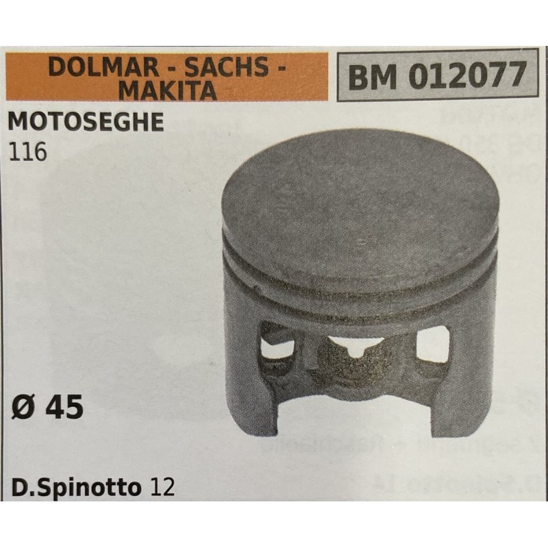 BRUMAR PISTONE COMPLETO DOLMAR  SACHS  MAKITA MOTOSEGHE 116  Ø 46 DSpinotto 12  RO