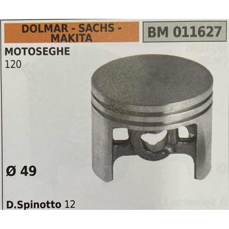 BRUMAR PISTONE COMPLETO DOLMAR  SACHS  MAKITA MOTOSEGHE 120  Ø 49 DSpinotto 12  RO