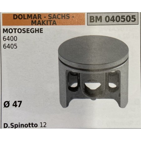 BRUMAR PISTONE COMPLETO DOLMAR  SACHS  MAKITA MOTOSEGHE 6400 6405  Ø 47 DSpinotto 12  RO