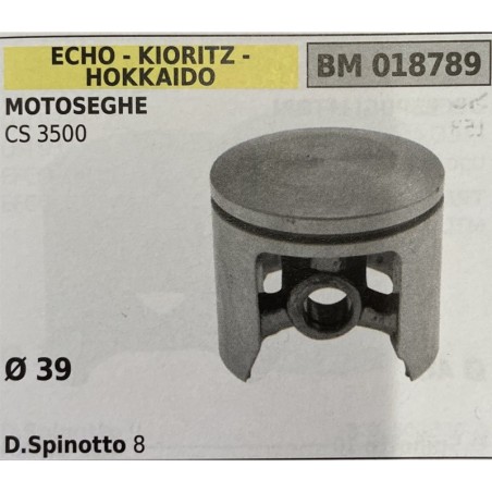 BRUMAR PISTONE COMPLETO ECHO  KIORITZ  HOKKAIDO MOTOSEGHE CS 3500  Ø 39 DSpinotto 8  RO