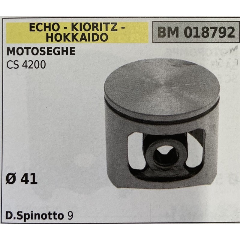 BRUMAR PISTONE COMPLETO ECHO  KIORITZ  HOKKAIDO MOTOSEGHE CS 4200  Ø 41 DSpinotto 9  RO