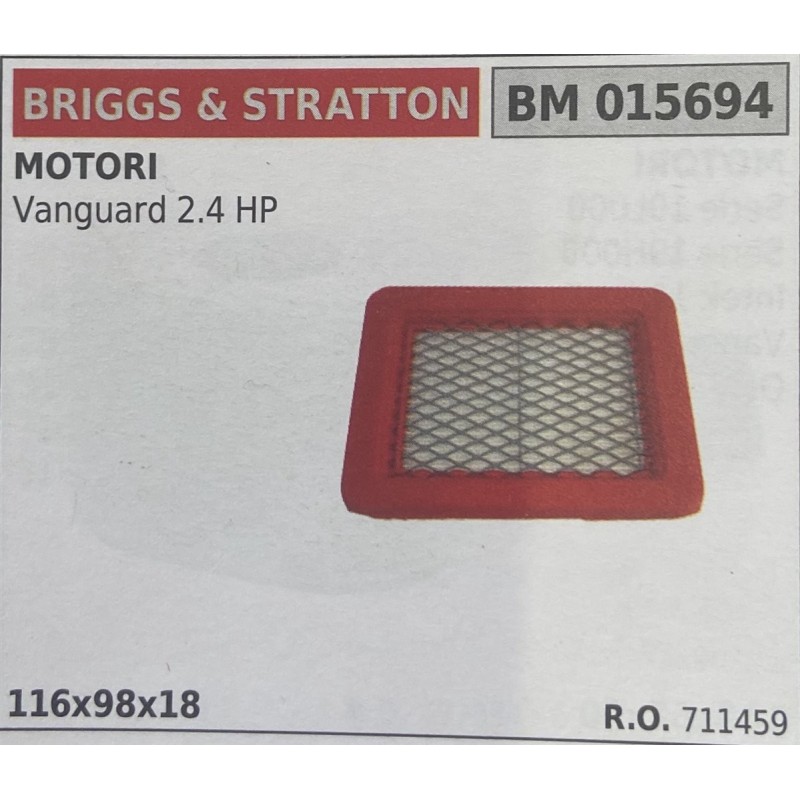 BRUMAR FILTRO BRIGGS & STRATTON  MOTORI Vanguard 24 HP  116x98x18 RO 711459