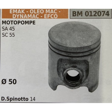 BRUMAR PISTONE COMPLETO EMAK  OLEO MAC  DYNAMAC  EFCO MOTOPOMPE SA 45 SC 55  Ø 50 DSpinotto 14  RO