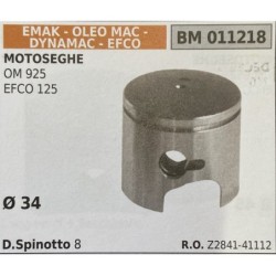 BRUMAR PISTONE COMPLETO EMAK  OLEO MAC  DYNAMAC  EFCO MOTOSEGHE OM 925 EFCO 125  Ø 34 DSpinotto 8  RO Z284141112