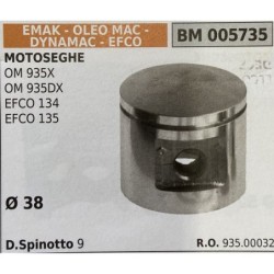 BRUMAR PISTONE COMPLETO EMAK  OLEO MAC  DYNAMAC  EFCO MOTOSEGHE OM 935X OM 935DX EFCO 134 EFCO 135  Ø 38 DSpinotto 9  RO 935000